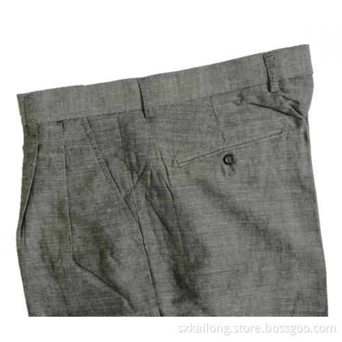 Men's trousers Linen Polyester Grey Melange